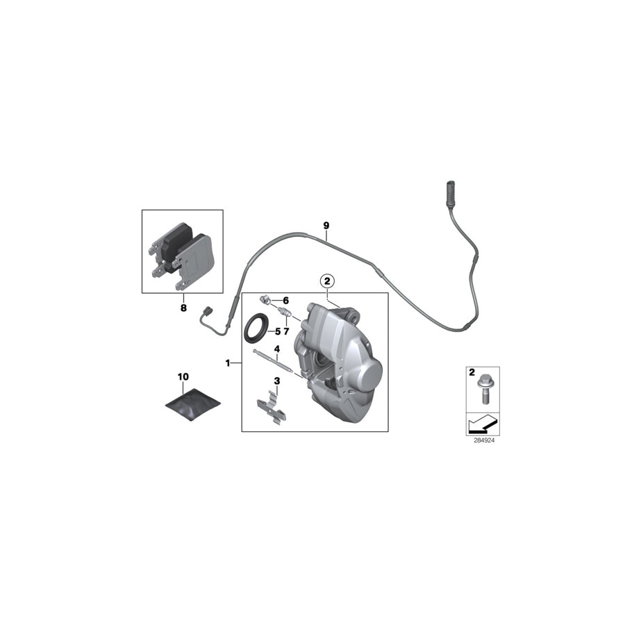 Genuine BMW 34216860737 F22 F20 F21 Caliper Housing Left (Inc. M235iX, M140iX & M235i) | ML Performance UK