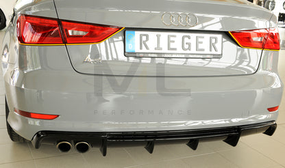 Rieger 00088157 Audi 8V A3 Rear Diffuser 7 | ML Performance UK Car Parts