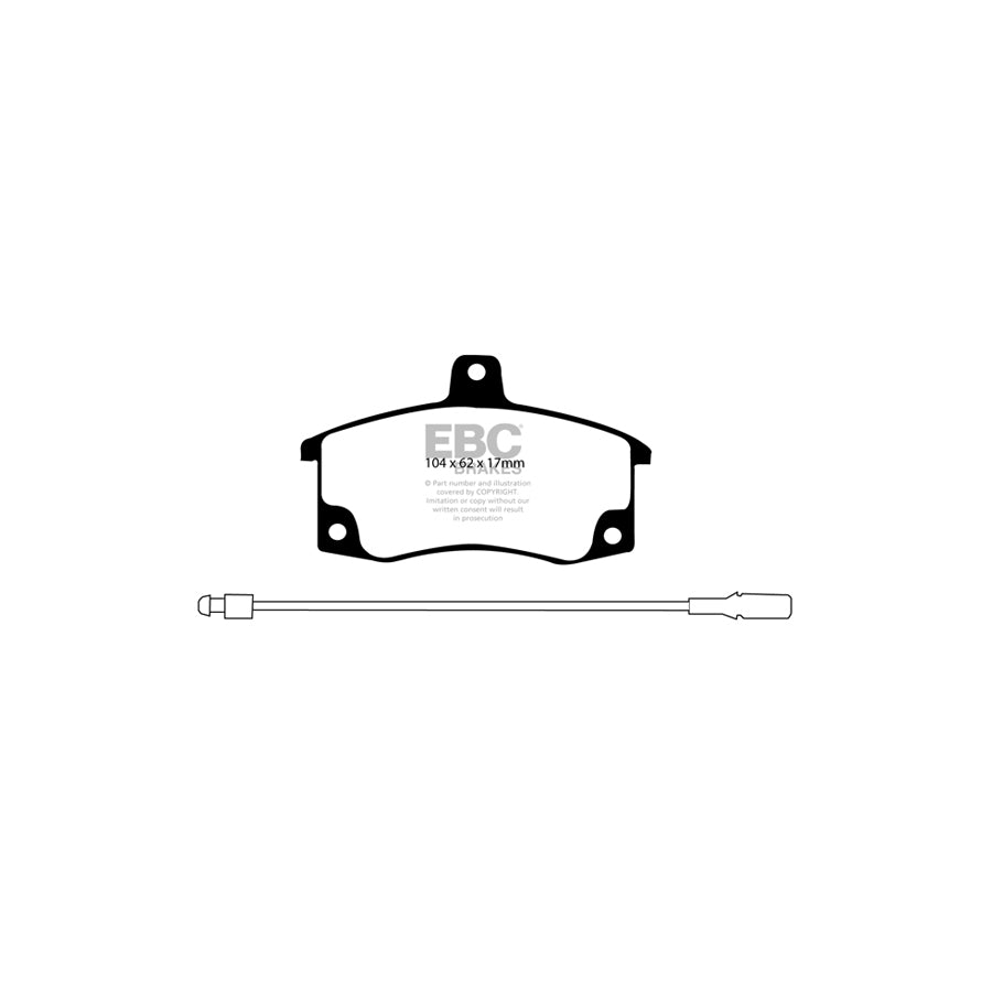 EBC DP41192R Lada Yellowstuff Front Brake Pads (Inc. Granta, Kalina, Priora, Samara) 2 | ML Performance UK Car Parts