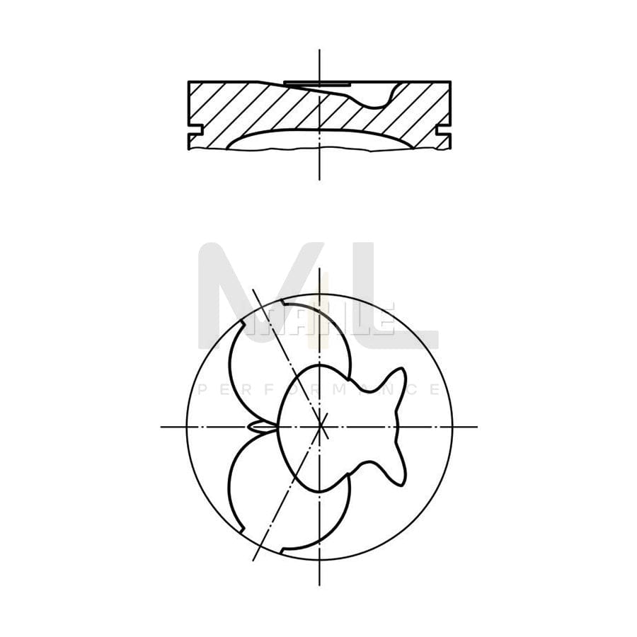 MAHLE ORIGINAL 002 24 00 Piston 89,0 mm, with piston ring carrier, without cooling duct | ML Performance Car Parts