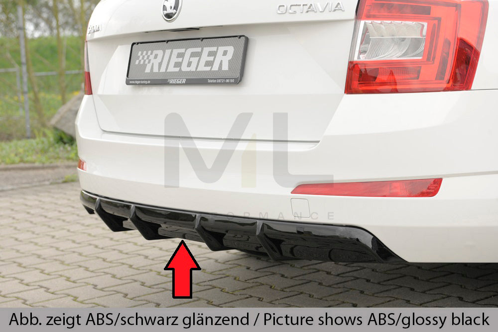 Rieger 00079019 Skoda 5E Octavia Rear Diffuser 1 | ML Performance UK Car Parts