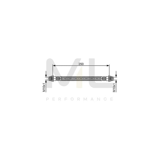 BOSCH 1 987 476 947 Brake Hose 250mm, M10x1 | ML Performance Car Parts