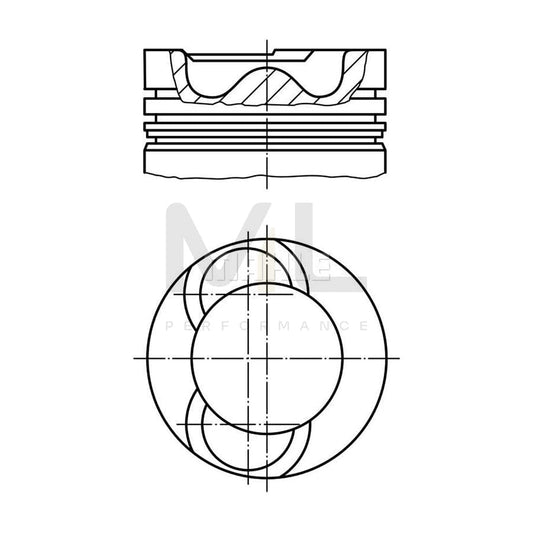 MAHLE ORIGINAL 028 19 02 Piston for VW CRAFTER 81,51 mm, with piston ring carrier, without cooling duct | ML Performance Car Parts
