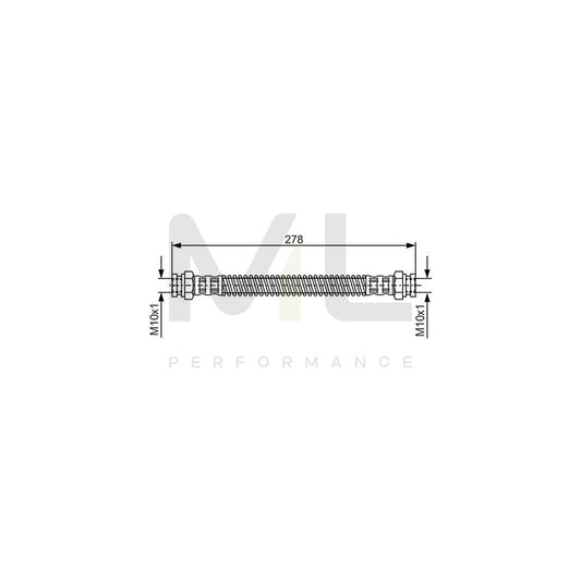 BOSCH 1 987 476 850 Brake Hose for HYUNDAI Getz (TB) 258mm, M10x1 | ML Performance Car Parts