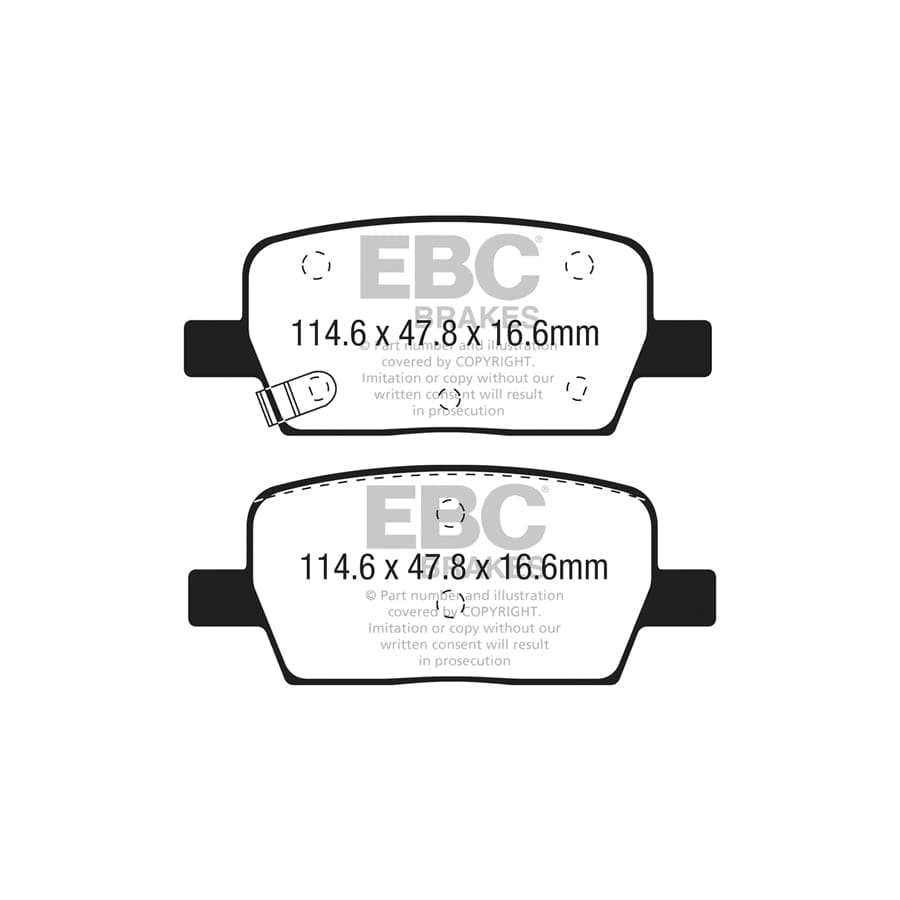 EBC PD03KR959 Cadillac XT5 Yellowstuff Rear Brake Pad & Plain Disc Kit 2 | ML Performance UK Car Parts