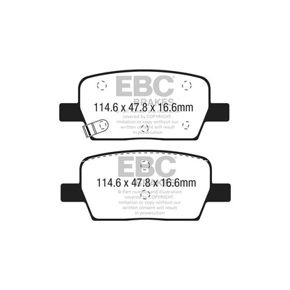 EBC PD03KR959 Cadillac XT5 Yellowstuff Rear Brake Pad & Plain Disc Kit 2 | ML Performance UK Car Parts
