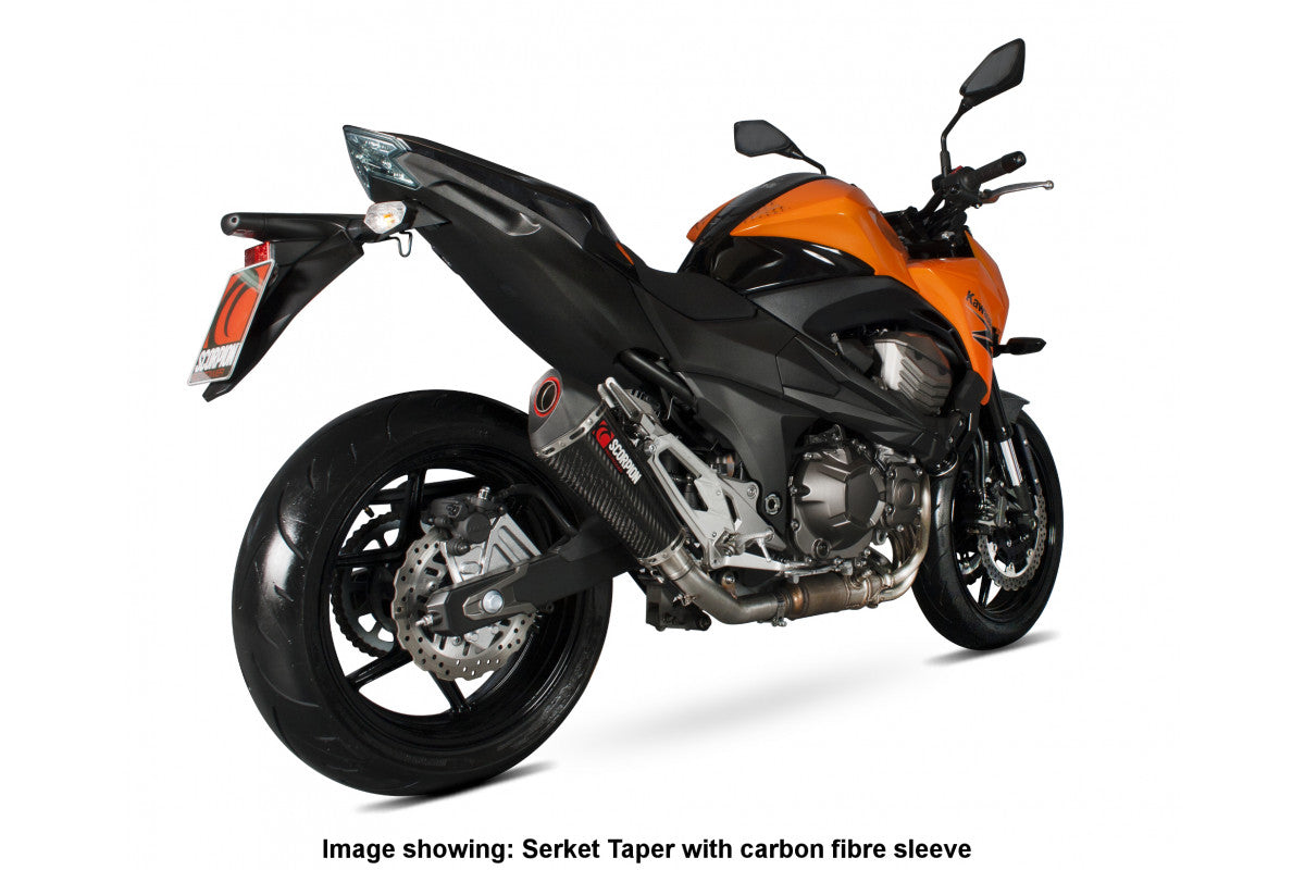 Scorpion RKA104SEO Kawasaki Z800 E Serket Taper Slip-On - Brushed Stainless Steel Sleeve | ML Performance UK UK