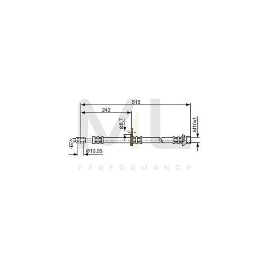 BOSCH 1 987 476 780 Brake Hose 495mm, M10x1 | ML Performance Car Parts