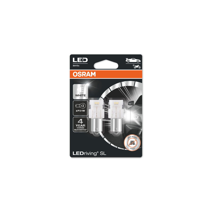OSRAM  LED P21W Cool White Retrofit Bulbs 12v 1.4W BA15s (382 21W) 7506DWP-02B