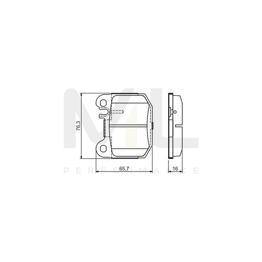 Bosch 0986495440 Brake Pad Set Excl. Wear Warning Contact, With Anti-Squeak Plate, With Mounting Manual BP2072 | ML Performance Car Parts