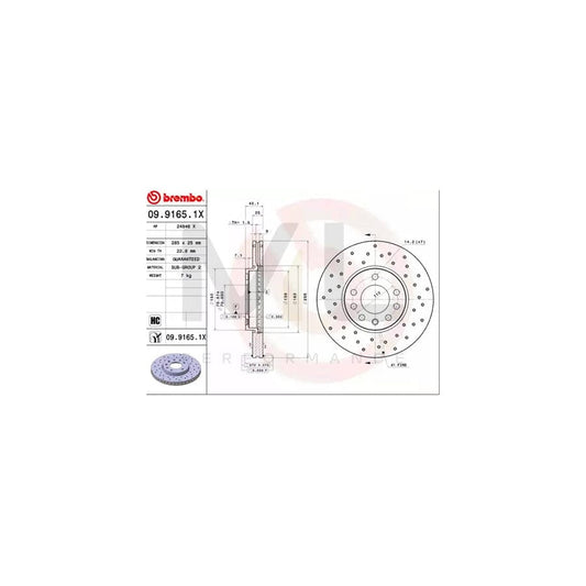 BREMBO XTRA LINE 09.9165.1X Brake Disc Perforated / Vented, Coated, High-carbon | ML Performance Car Parts