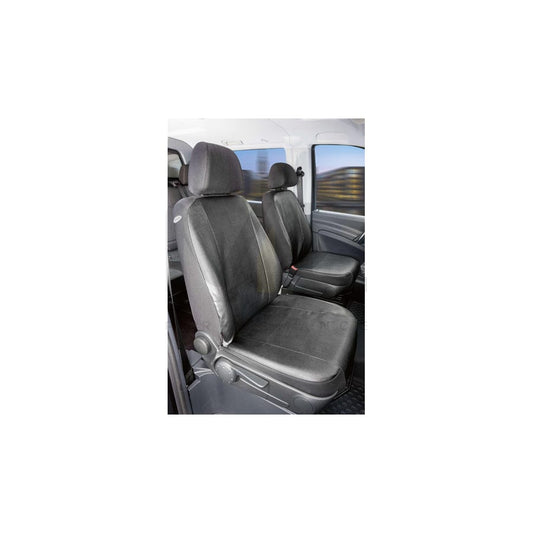 WALSER 11509 Car seat cover Black, Leatherette, Polyester, Front | ML Performance Car Parts