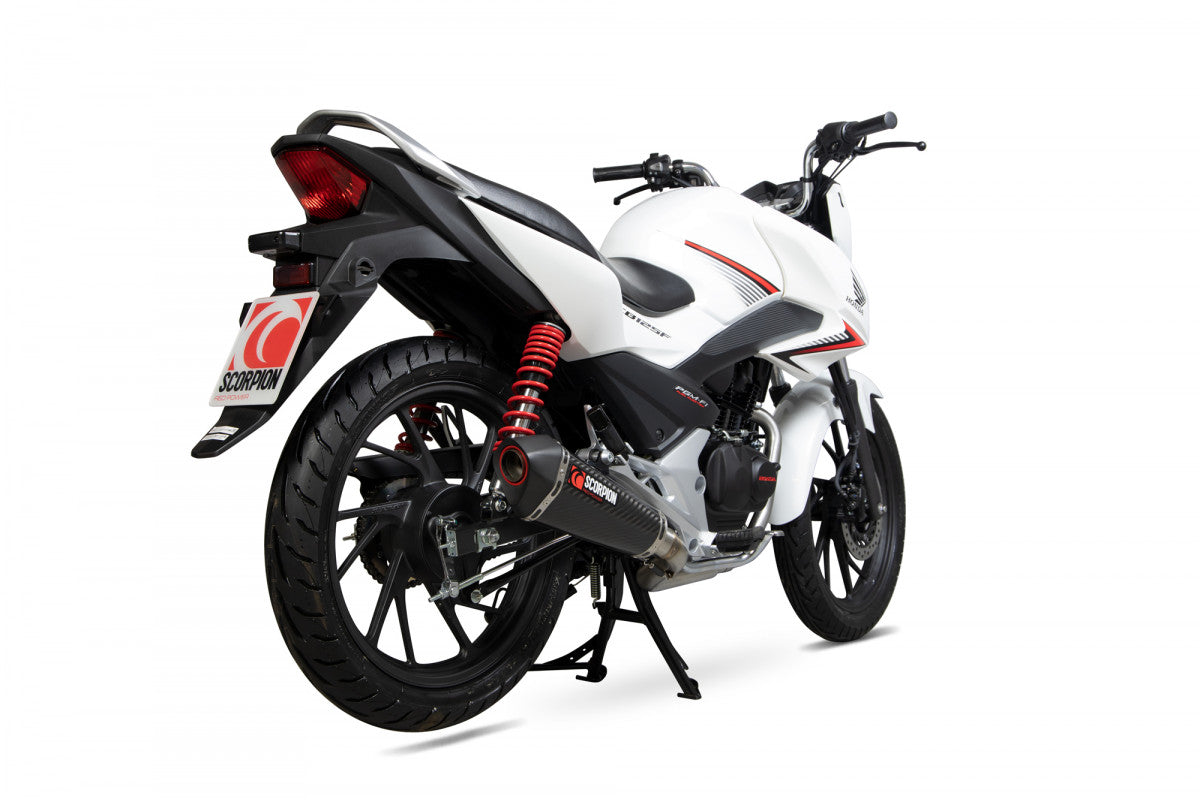 Scorpion RHA182SYSCEO Honda CB125 F Serket Taper Full System - Carbon Fibre Sleeve | ML Performance UK UK