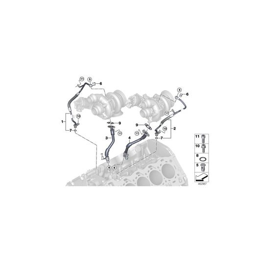 Genuine BMW 11429453878 G14 G06 G15 Exhaust Turbocharger Oil Return Line CYL. 1-4 (Inc. AlpinaB7, M550iX & X5 M50iX) | ML Performance UK Car Parts