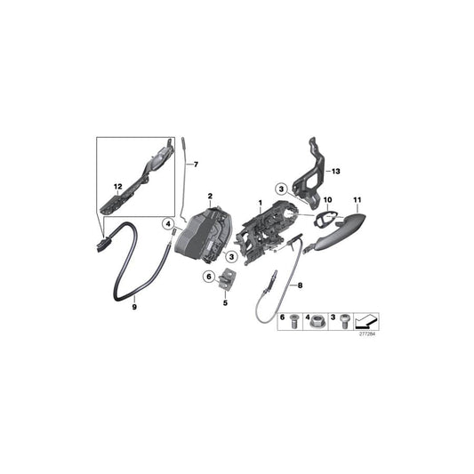 Genuine BMW 51427216653 F07 F07 Door Handle, Rear Left SCHWARZ (Inc. 550iX 4.4, 528i & 550i) | ML Performance UK Car Parts