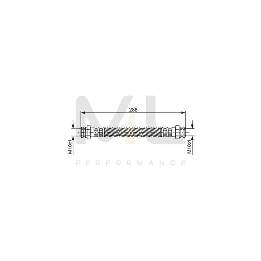 BOSCH 1 987 476 344 Brake Hose 270mm, M10x1 | ML Performance Car Parts