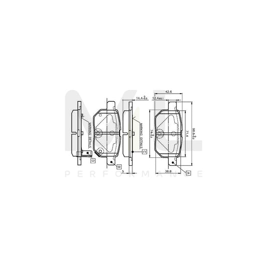 Bosch 0986Tb3071 Brake Pad Set Excl. Wear Warning Contact, With Accessories  | ML Performance Car Parts