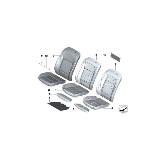 Genuine BMW 52107231129 F07 Cloth/Leather Sports Seat Cover FNAT ANTHRAZIT (Inc. 530dX, 550iX 4.4 & 530d) | ML Performance UK