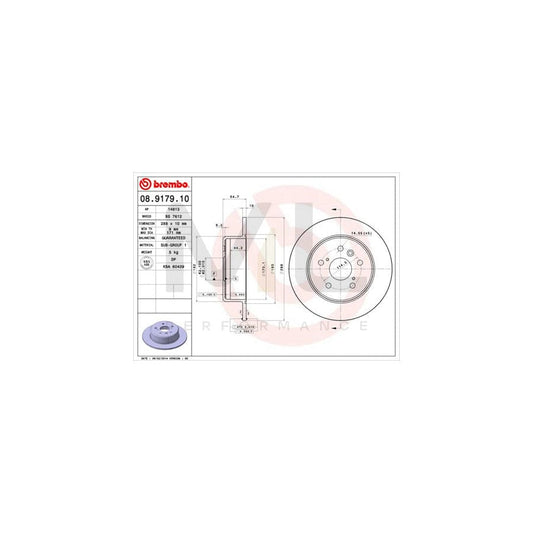 BREMBO 08.9179.10 Brake Disc Solid | ML Performance Car Parts