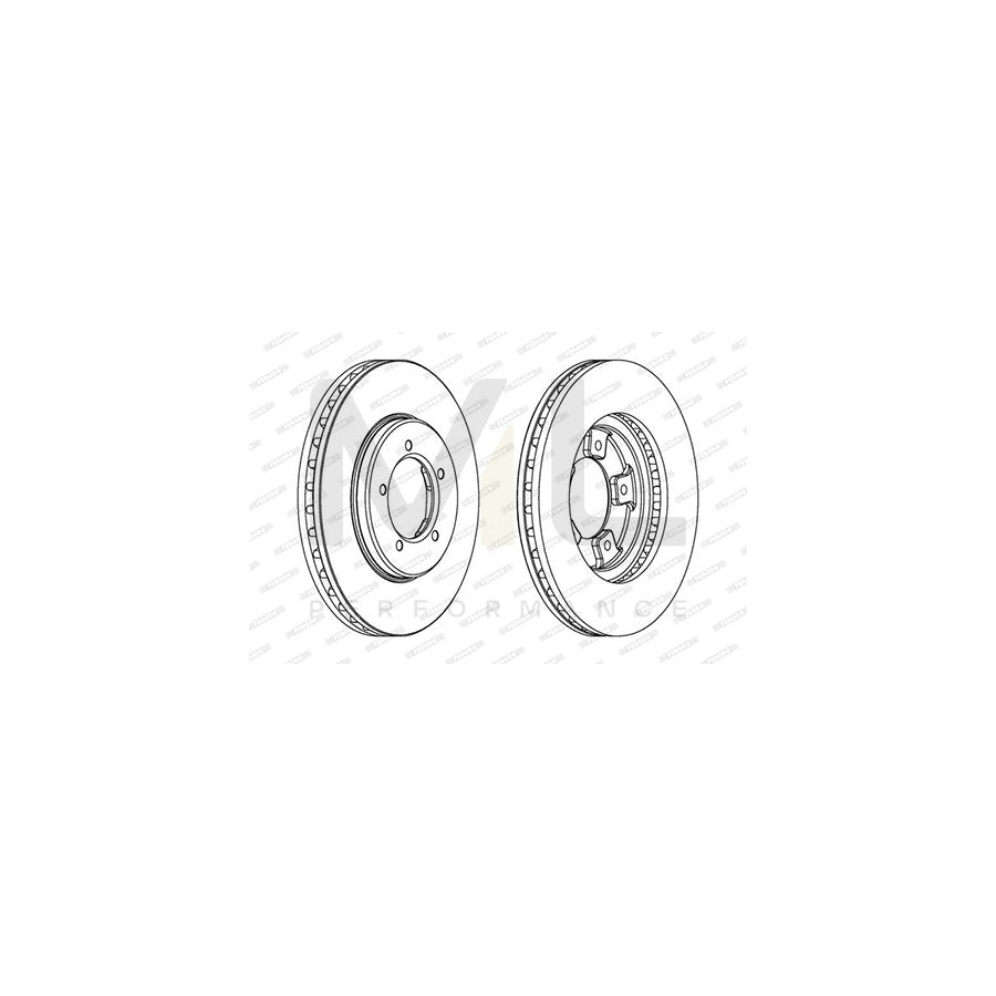 FERODO DDF449-1 Brake Disc for HONDA PRELUDE Solid | ML Performance Car Parts