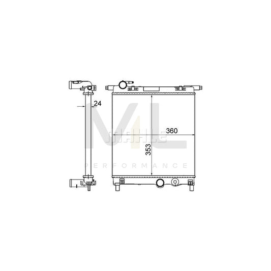 MAHLE ORIGINAL CR 831 001S Engine radiator Mechanically jointed cooling fins, Manual Transmission | ML Performance Car Parts