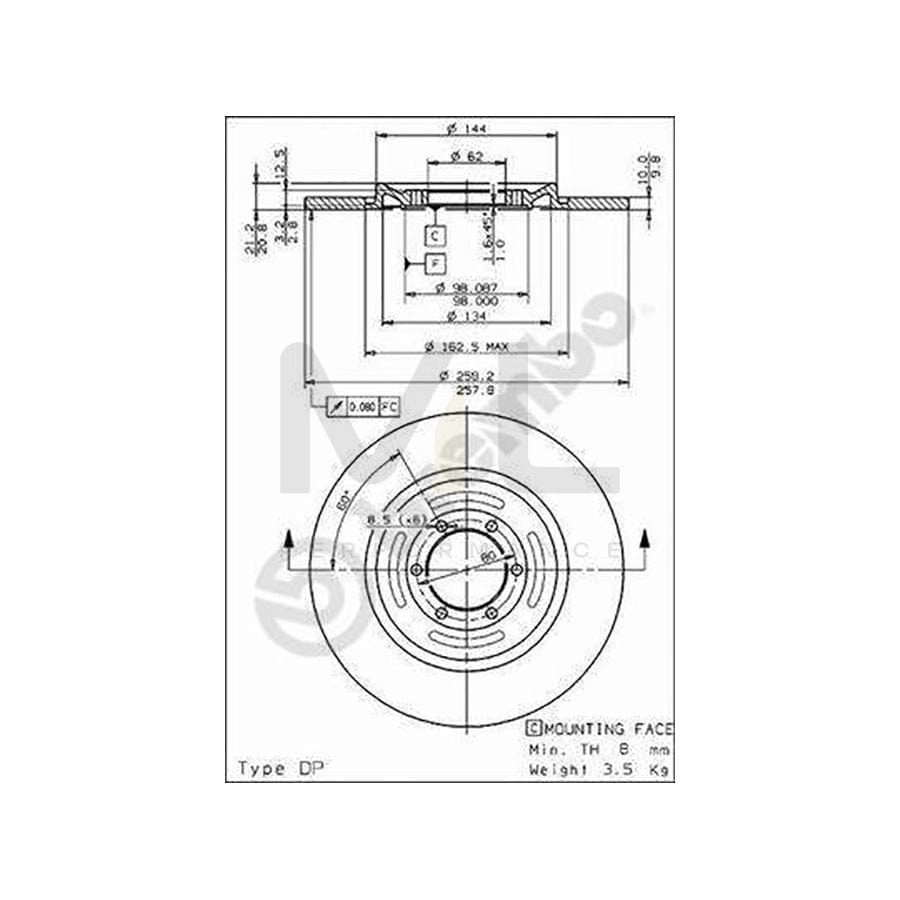 BREMBO 08.2793.10 Brake Disc for ALFA ROMEO ALFASUD Solid, without disc | ML Performance Car Parts