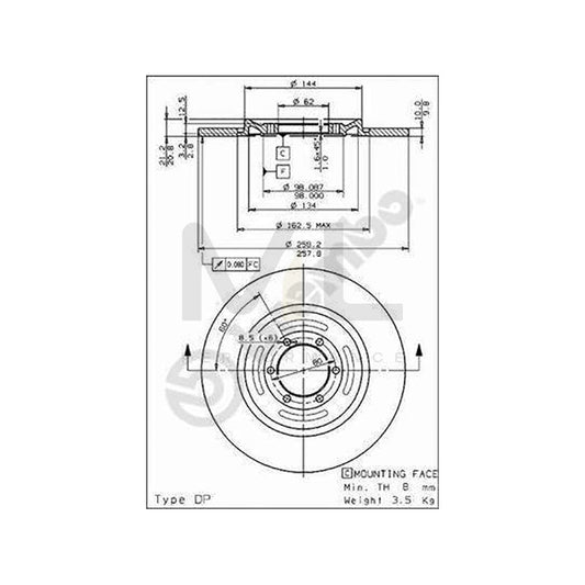 BREMBO 08.2793.10 Brake Disc for ALFA ROMEO ALFASUD Solid, without disc | ML Performance Car Parts