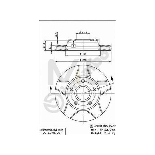 BREMBO MAX LINE 09.6879.76 Brake Disc for FORD SCORPIO Internally Vented, Slotted, Coated | ML Performance Car Parts