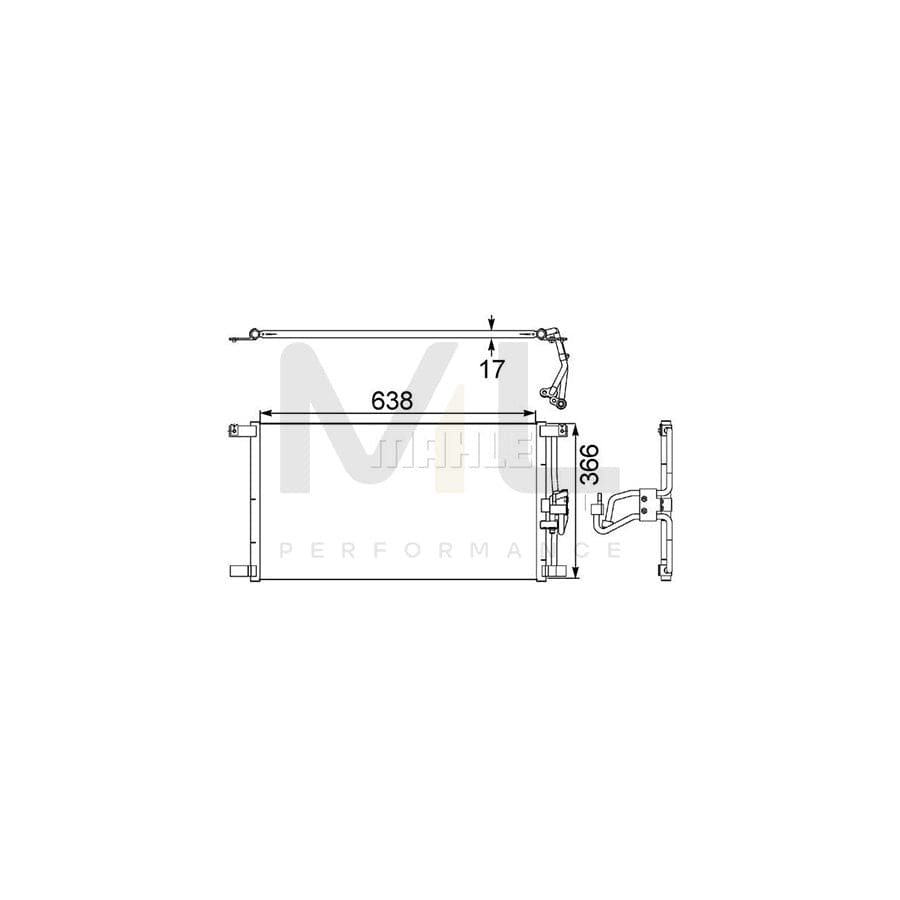 MAHLE ORIGINAL AC 246 000S Air conditioning condenser for JAGUAR XK with seal ring, without dryer | ML Performance Car Parts