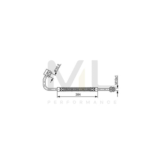 BOSCH 1 987 476 983 Brake Hose 390mm, M10x1 | ML Performance Car Parts