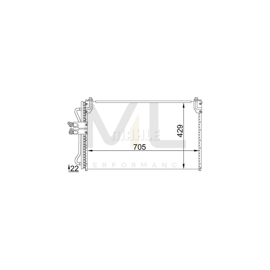 MAHLE ORIGINAL AC 688 000S Air conditioning condenser with seal ring, without dryer | ML Performance Car Parts