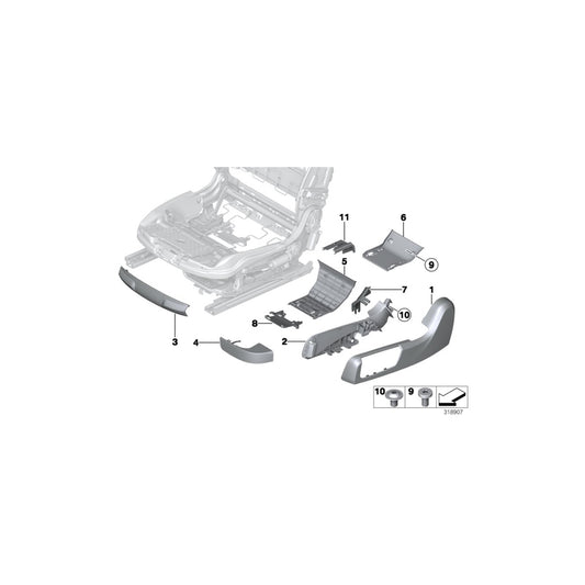 Genuine BMW 52107261789 F12 F13 Trim Cover, Rail, Outer Rear Left SCHWARZ (Inc. 650i, 650iX & 640d) | ML Performance UK