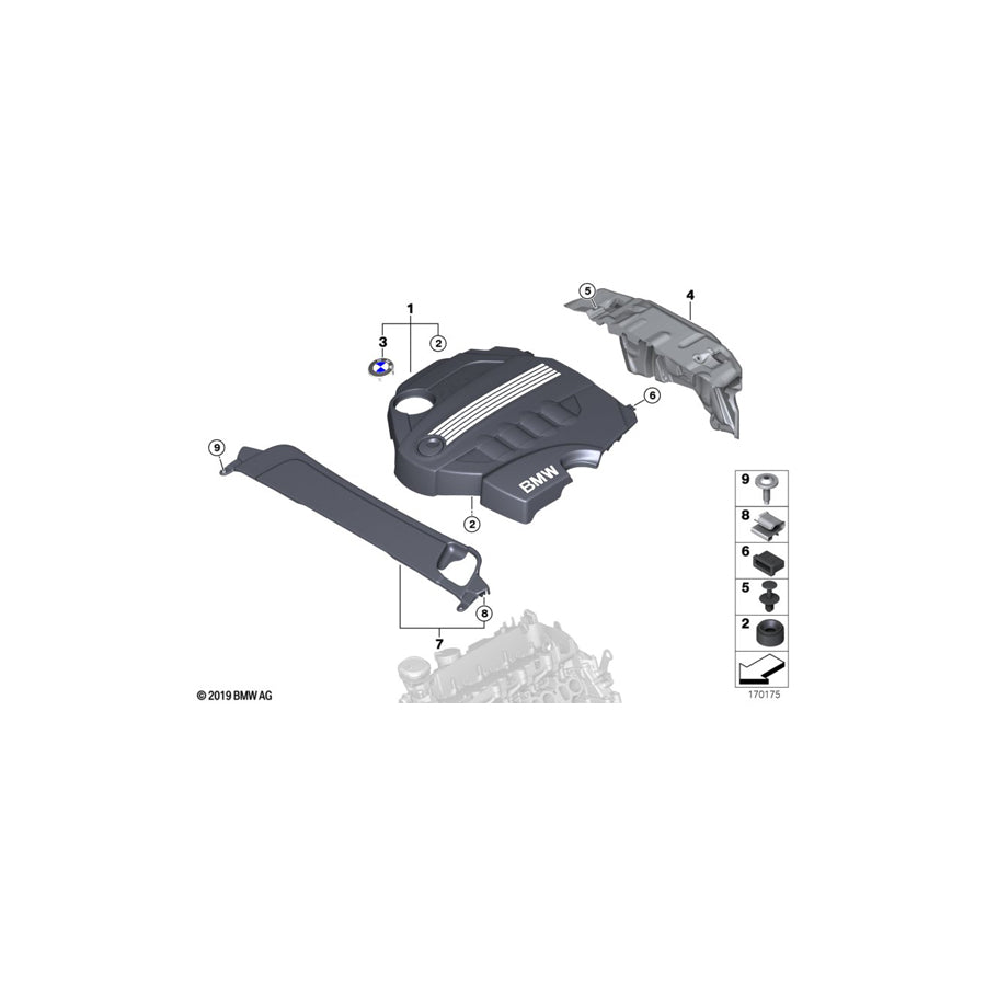 Genuine BMW 11147797411 E81 E90 E91 Acoustic Cover Rear (Inc. X1 20dX, X3 1.8d & 520d) | ML Performance UK Car Parts