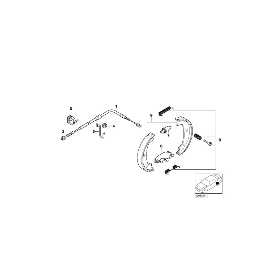 Genuine BMW 34411165928 E52 Hand Brake Bowden Cable (Inc. ALPINA V8 & Z8) | ML Performance UK Car Parts
