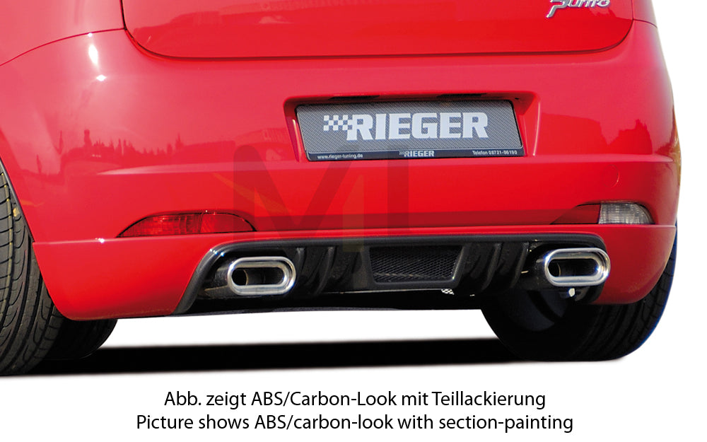 Rieger 00099154 Fiat Grande Punto (199) Rear Diffuser 1 | ML Performance UK Car Parts