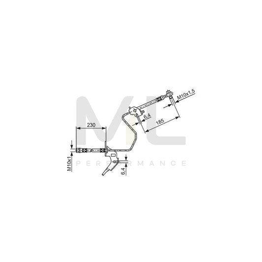 BOSCH 1 987 476 199 Brake Hose 385mm, M10x1 | ML Performance Car Parts