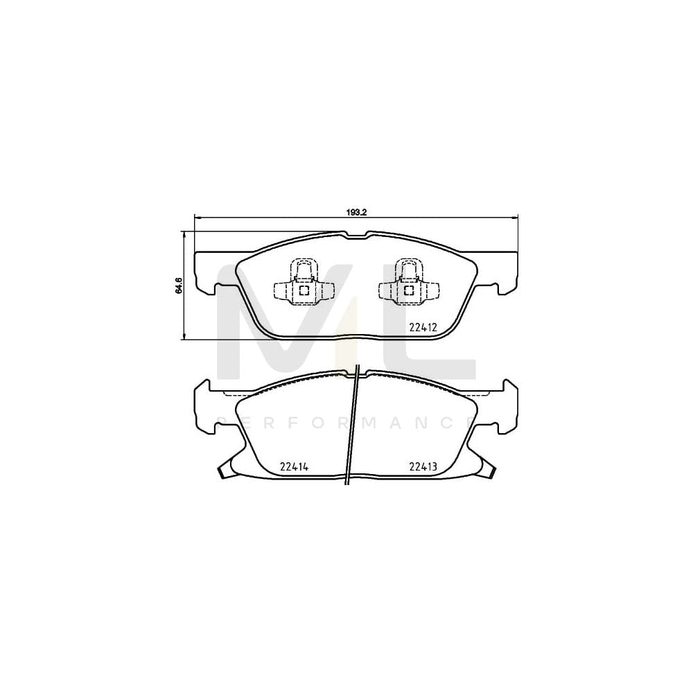Hella 8DB 355 024-981 Brake Pad Set With Acoustic Wear Warning | ML Performance Car Parts