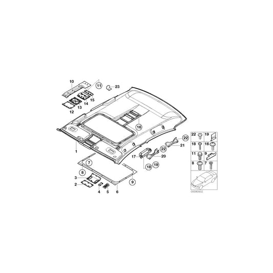 Genuine BMW 51447018380 E65 Molded Headlining F Sliding Lifting Roof STEINGRAU (Inc. 730d, 740d & 750i) | ML Performance UK Car Parts