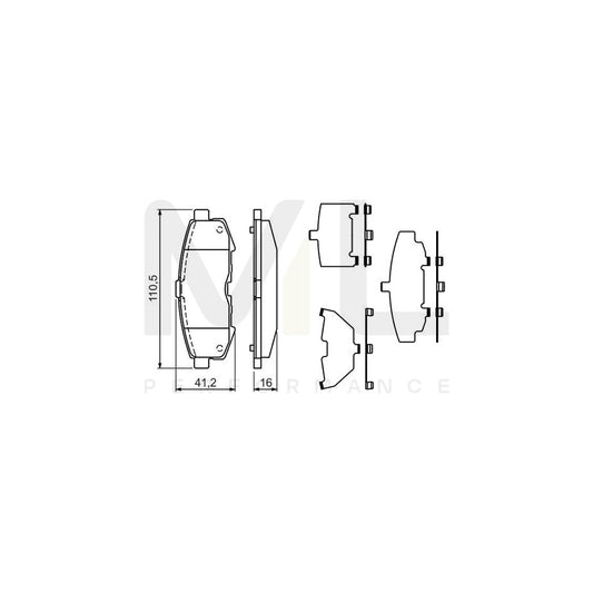 Bosch 0986494319 Brake Pad Set For Mazda Mpv Ii (Lw) With Anti-Squeak Plate, With Mounting Manual BP1209 | ML Performance Car Parts