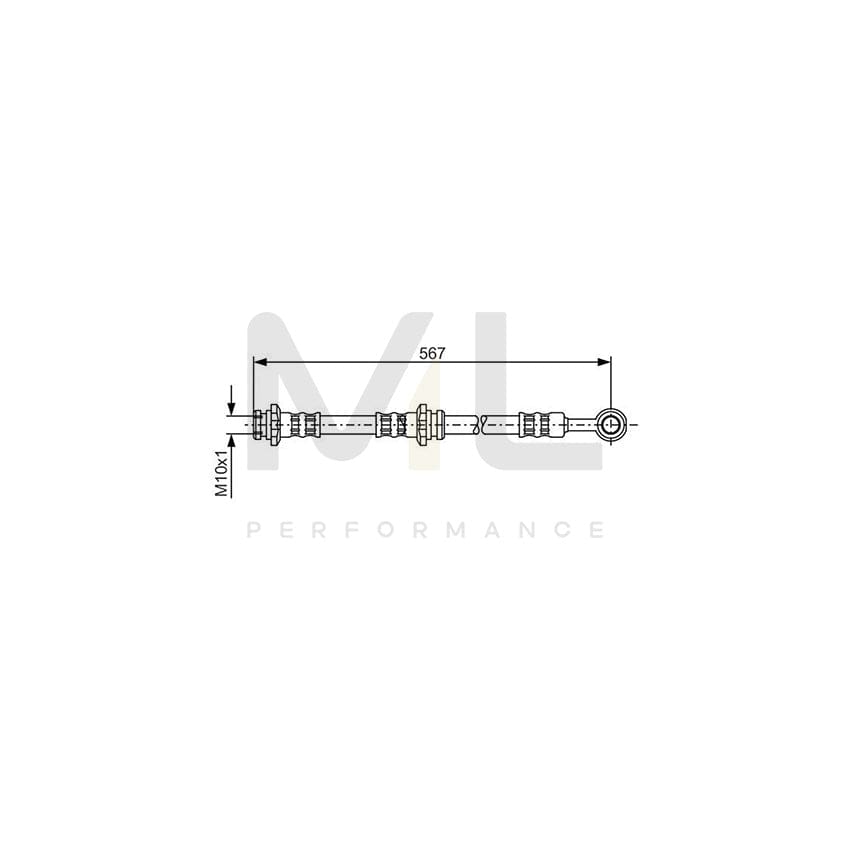 BOSCH 1 987 476 196 Brake Hose for NISSAN ALMERA 555mm, M10x1 | ML Performance Car Parts