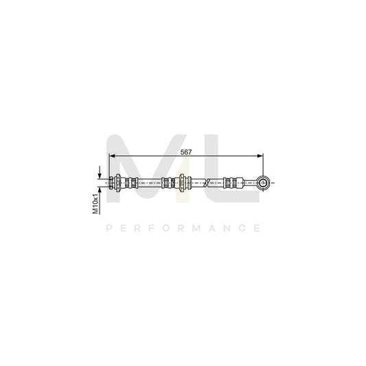 BOSCH 1 987 476 196 Brake Hose for NISSAN ALMERA 555mm, M10x1 | ML Performance Car Parts