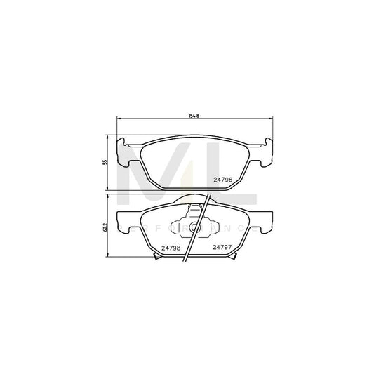 Hella 8DB 355 013-891 Brake Pad Set For Honda Accord With Acoustic Wear Warning | ML Performance Car Parts