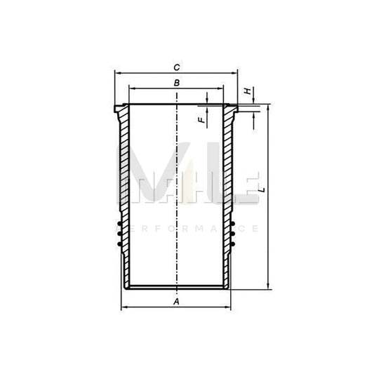 MAHLE ORIGINAL 439 WN 05 00 Cylinder Sleeve 122,0mm | ML Performance Car Parts