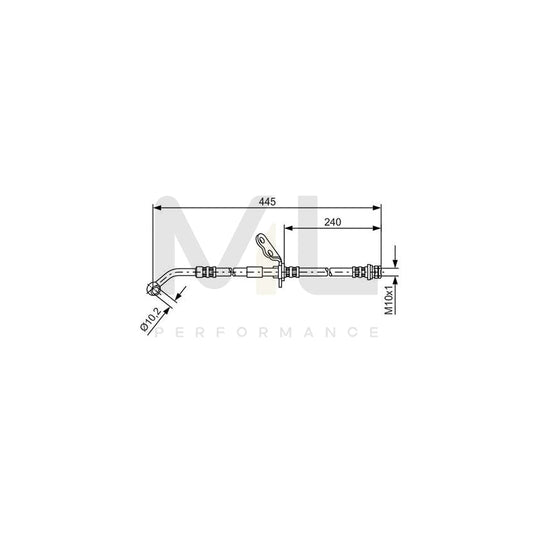 BOSCH 1 987 481 382 Brake Hose for HONDA CIVIC 445mm, M10x1 | ML Performance Car Parts
