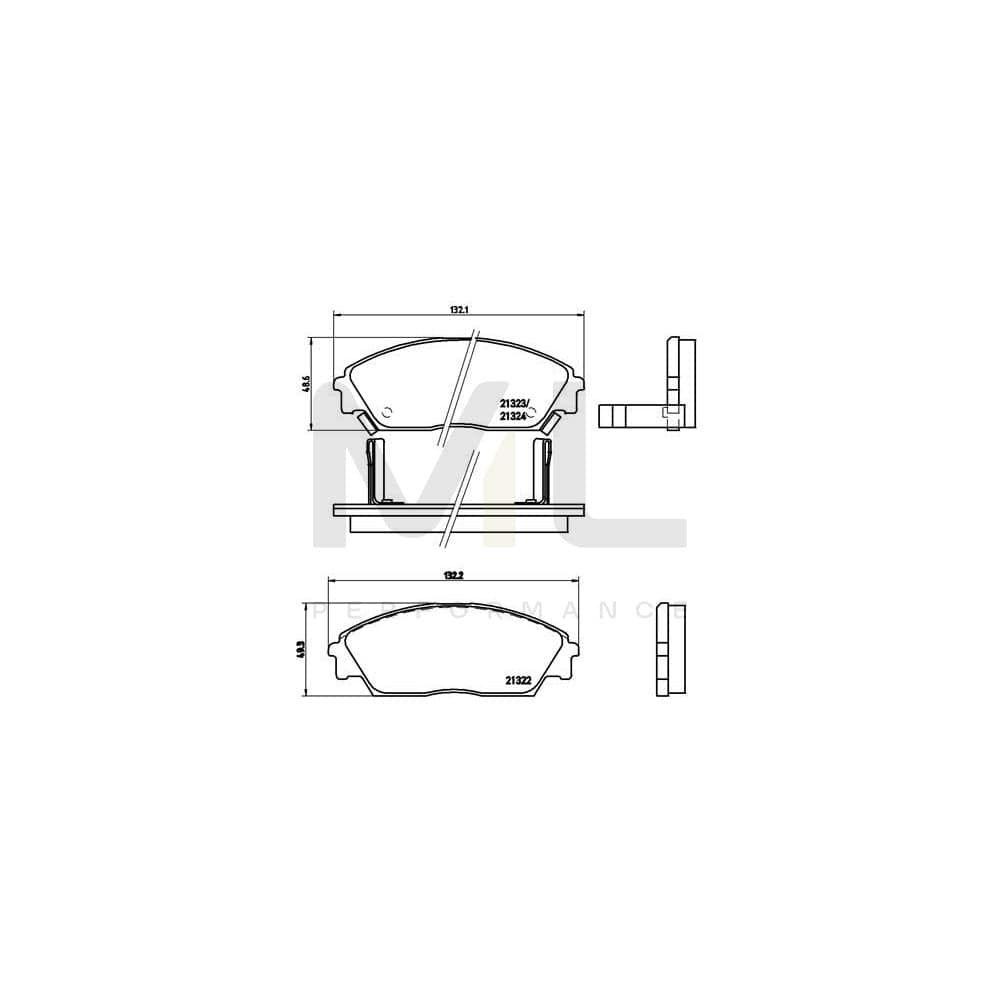 Brembo P 28 016 Brake Pad Set With Acoustic Wear Warning | ML Performance Car Parts