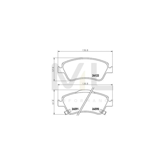 Hella 8DB 355 013-561 Brake Pad Set With Acoustic Wear Warning, With Accessories | ML Performance Car Parts