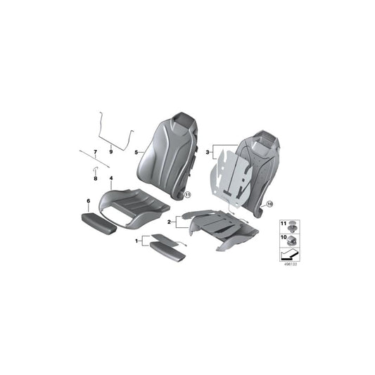 Genuine BMW 52107327588 Sports Seat Cover Leather Right SCHWARZ (Inc. 435i, 435dX & 428i) | ML Performance UK