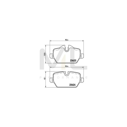 Brembo P 06 037X Brake Pad Set Prepared For Wear Indicator, With Brake Caliper Screws | ML Performance Car Parts