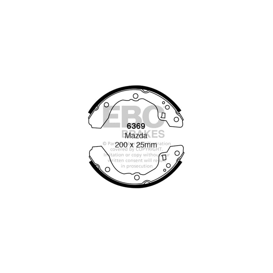 EBC 6369 Mazda Rear Brake Shoes (Inc. Mazda 626 & Capella) 1 | ML Performance UK Car Parts