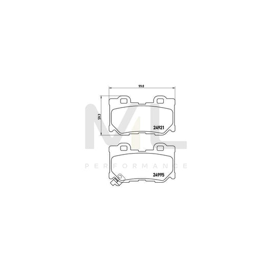 Brembo P 56 095 Brake Pad Set With Acoustic Wear Warning | ML Performance Car Parts